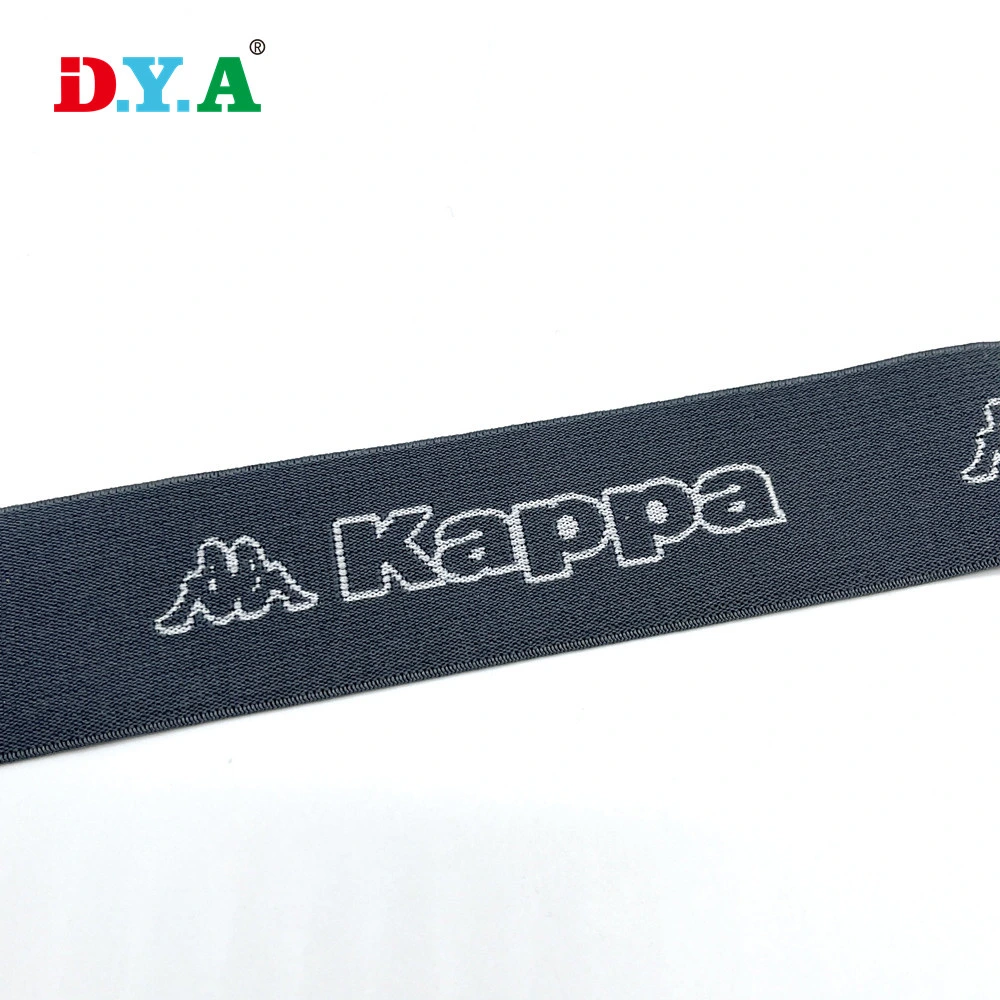 Custom Brand Logo Woven Elastic Straps Soft Nylon Jacquard Elastic Band for Underwear/Garment Waistband