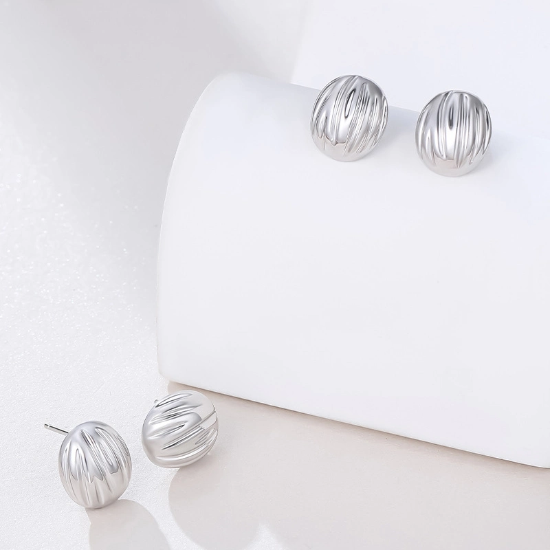 925 Sterling Silver Earrings Fashion Design Shell Texture Stud Earrings Jewelry Wholesale/Supplier