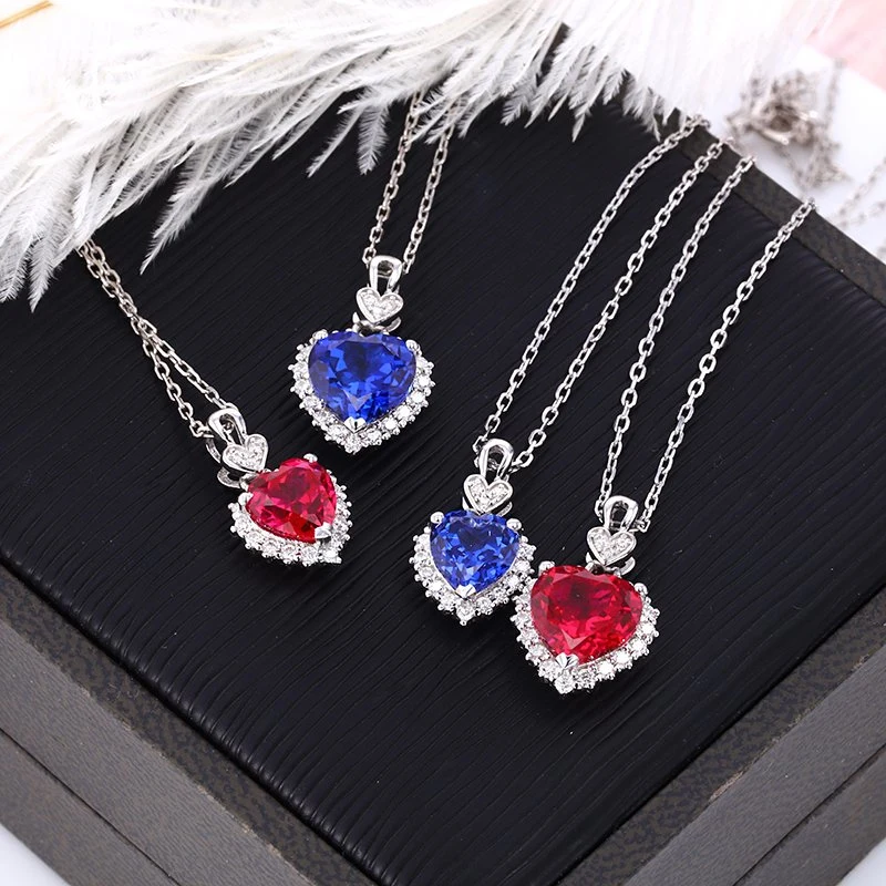 New Arrival S925 Sterling Silver Ocean Heart 8*8mm Necklace for Women