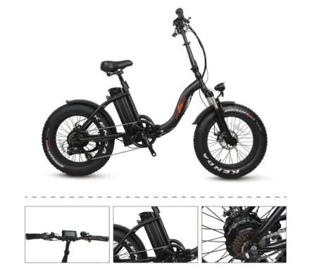 Factory China 20inch 4.0 Folding Fat Tire Electric Bike 48V/500W Adult Ebike