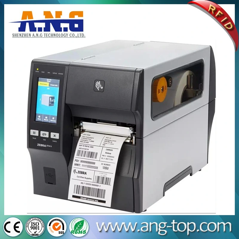 طابعة Zt411 Passive RFID Printer Desktop Industrial UHF Label الحرارية طابعة الرمز الشريطي