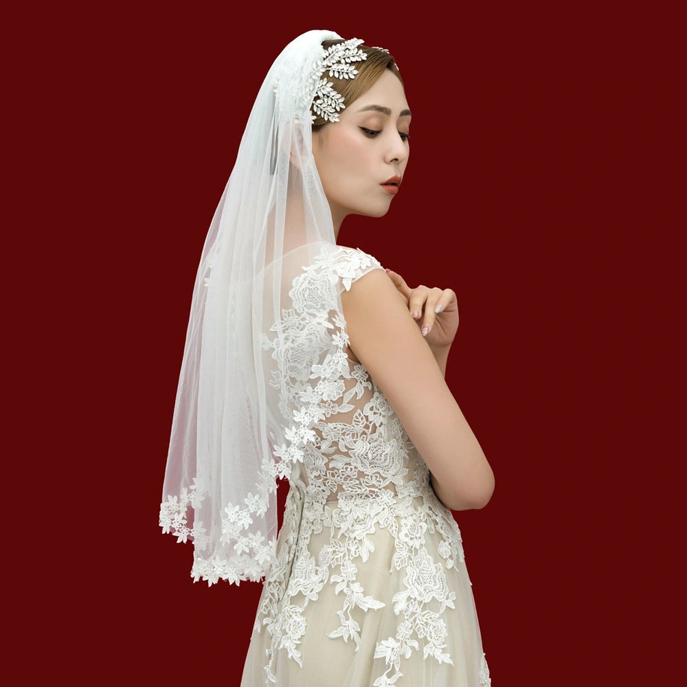 Yp110 Bridal Veil Lace Lace Atmospheric Trailing Short Veil Wedding Accessory