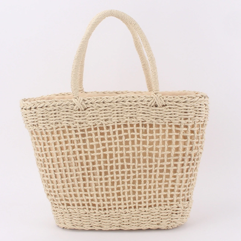 Women Handwoven Straw Beach Summer Tote Bag Rattan Bag Top-Handle Handbag for Travel Daily Use Wyz16469