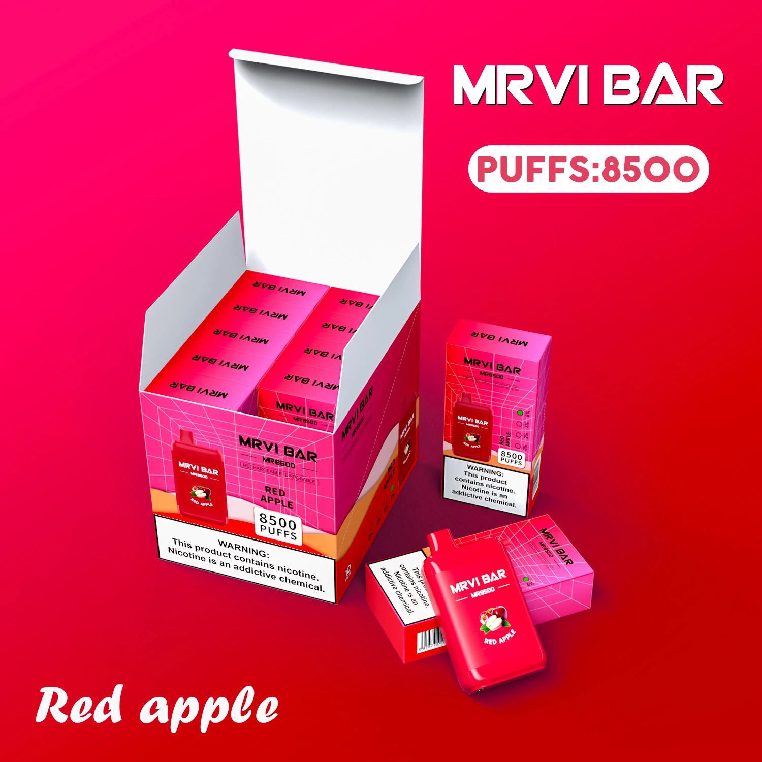 2023 New Trending Mini Box OEM ODM Mesh Coil 8500 Puffs Disposable/Chargeable Vape Mrvi Bar