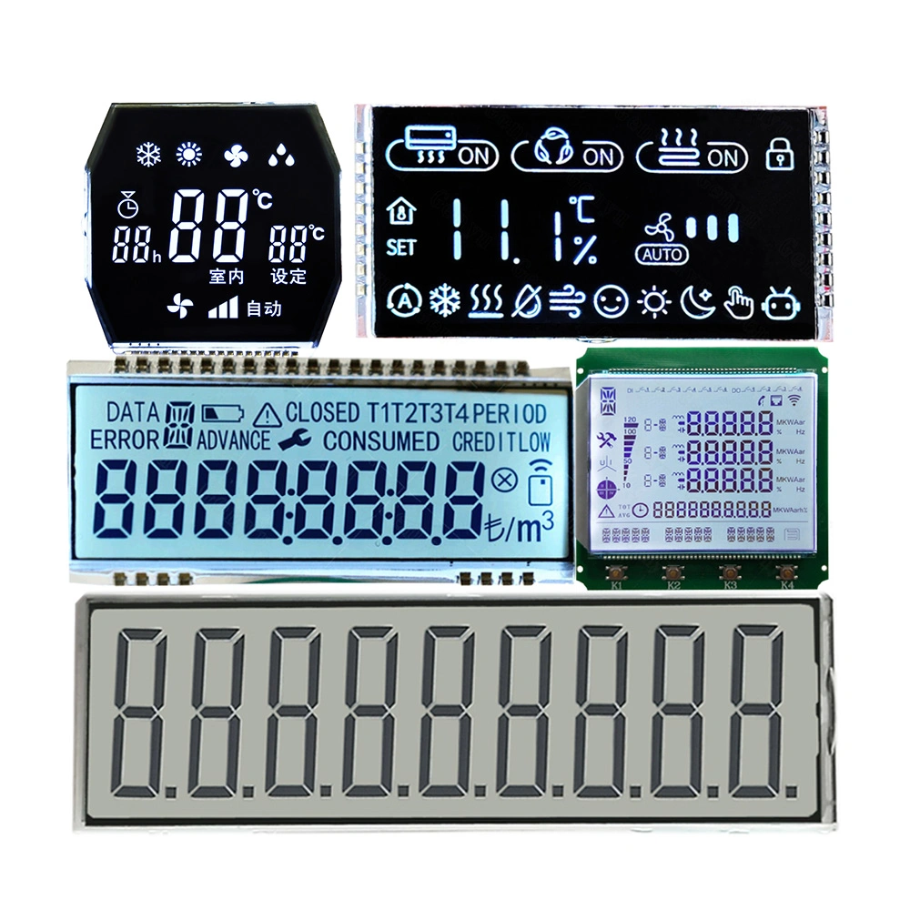 Monochrome Factory Customised Tn Stn FSTN Va Black 7 Segment LCD Display