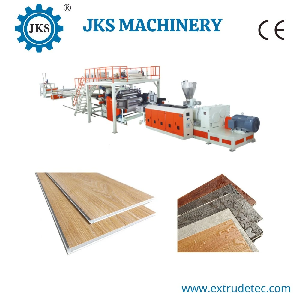 Conical Twin-Screw Extruder Spc PVC Flooring Extrusion Machine, Plastic Extrusion Machine Extruder