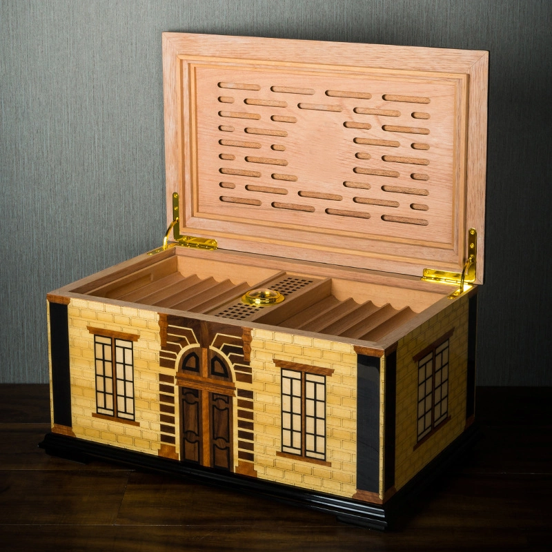 Custom Wooden Tobacco Stash Box Combo with Cigarette Rolling Tray