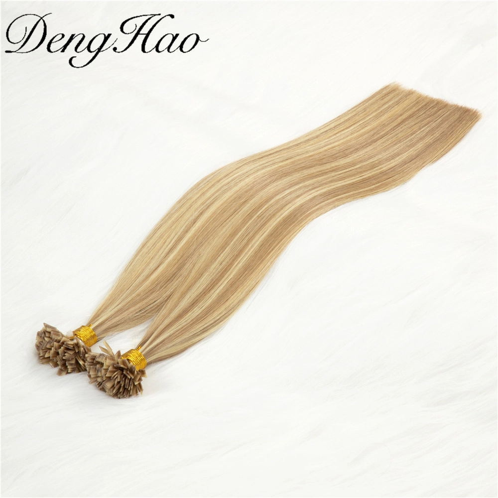 Professional Manufacturer Wholesale/Supplier 100% Best Natural Indian Russian Brazilian Hair Flat-Tip Hair Extensions