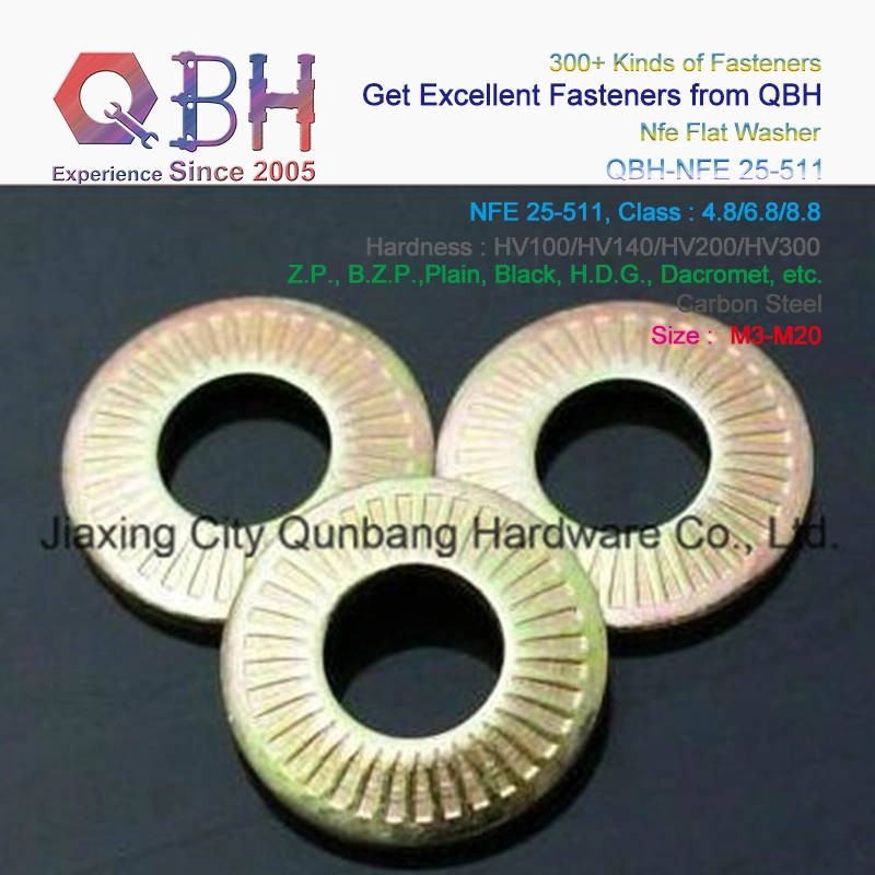 QBH personalizado DIN125 DIN127 F436 F959 As1252 NFE 25-51 carbono Acero inoxidable Zinc ZP/Plain/Black/HDG/Dacromet/Geomet/Nickle Plated arandela de cierre de junta de suplemento