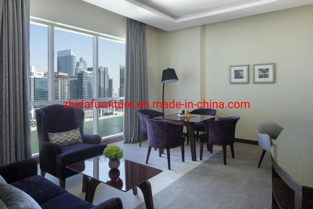 Usine Foshan Vente en gros 5 étoiles commercial Hôtel mobilier Appartement séjour Chambre canapé-lit principal ensemble de meubles de chambre en tissu lit king size Avec chaise de loisirs