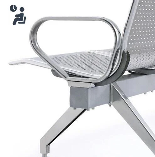 Customer Waiting Room 3-Seater Hospital Waiting Area Stainless Steel Chair Bank Public Area Waiting Chair