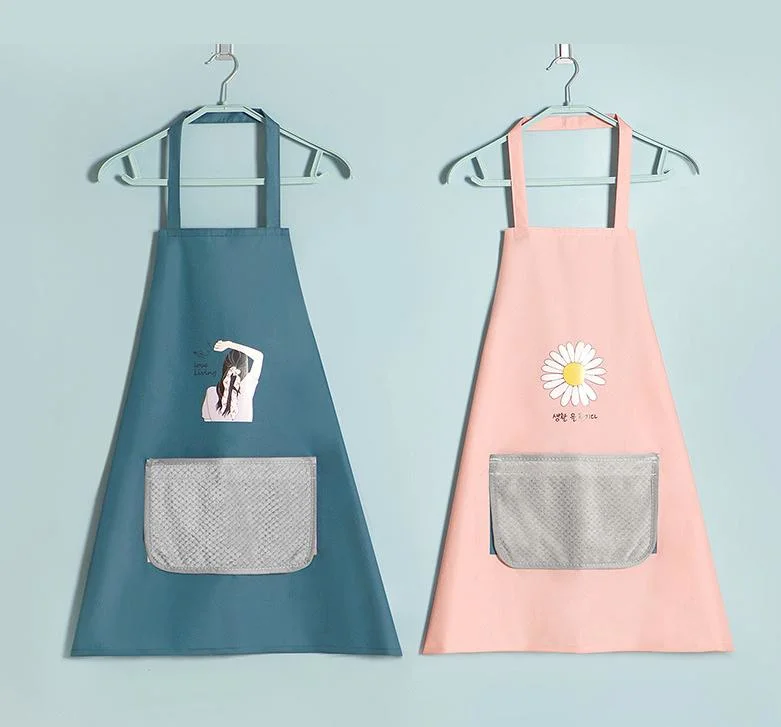 Wholesale Custom Polyester/Cotton Print Kitchen Bib Apron with Pocket