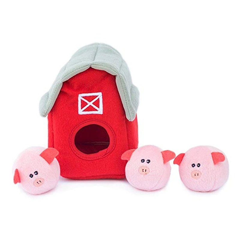 Novo design do porco Rosa Interativo Plush Dog Toy definido com um som Animal Chew dura programável estridente brinquedo Pet de pelúcia