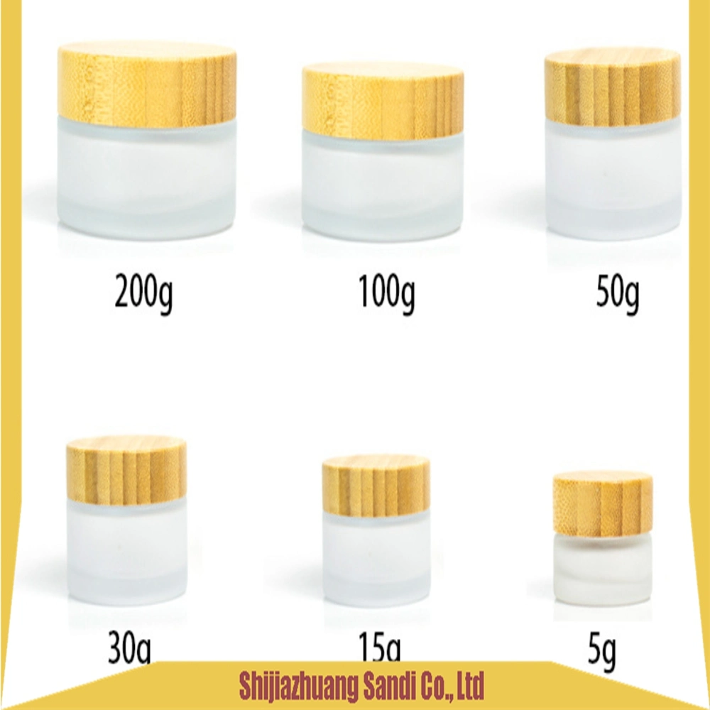 6luxury 15ml 30ml 40ml 100ml Empty Round Frosted Cosmetic Face Lotion Cream Glass Bottle Jar Package