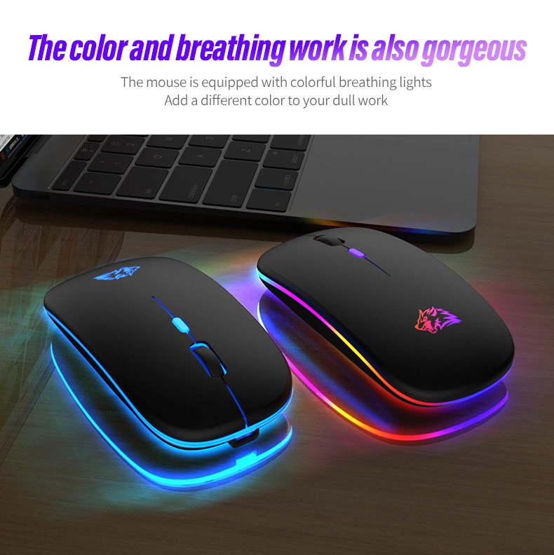 Luminous Wireless Mouse Rechargeablelaptop Office Mouse Factory Multi-Mode Connection with 2.4gmouse