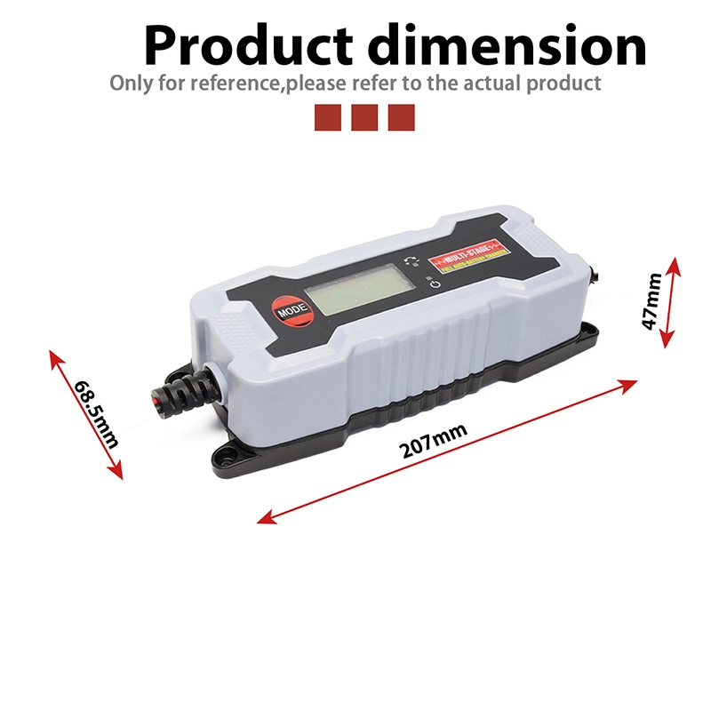 Chargeur de batterie pour voiture 6V/12V/4A chargeur de batterie intelligent automatique/Maintenance avec écran LCD pour voiture, tondeuse à gazon, moto, bateau, SUV et bien plus encore ;