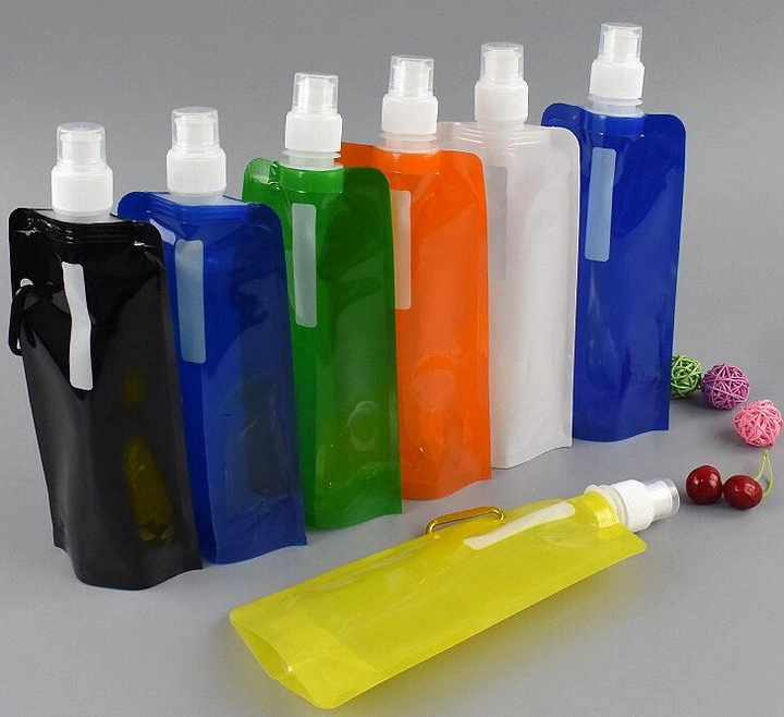 Customized BPA Free, FDA Food Grade/MSDS and Cheap Foldable PE Water Bottle Bag, Promotional Spout Pouch