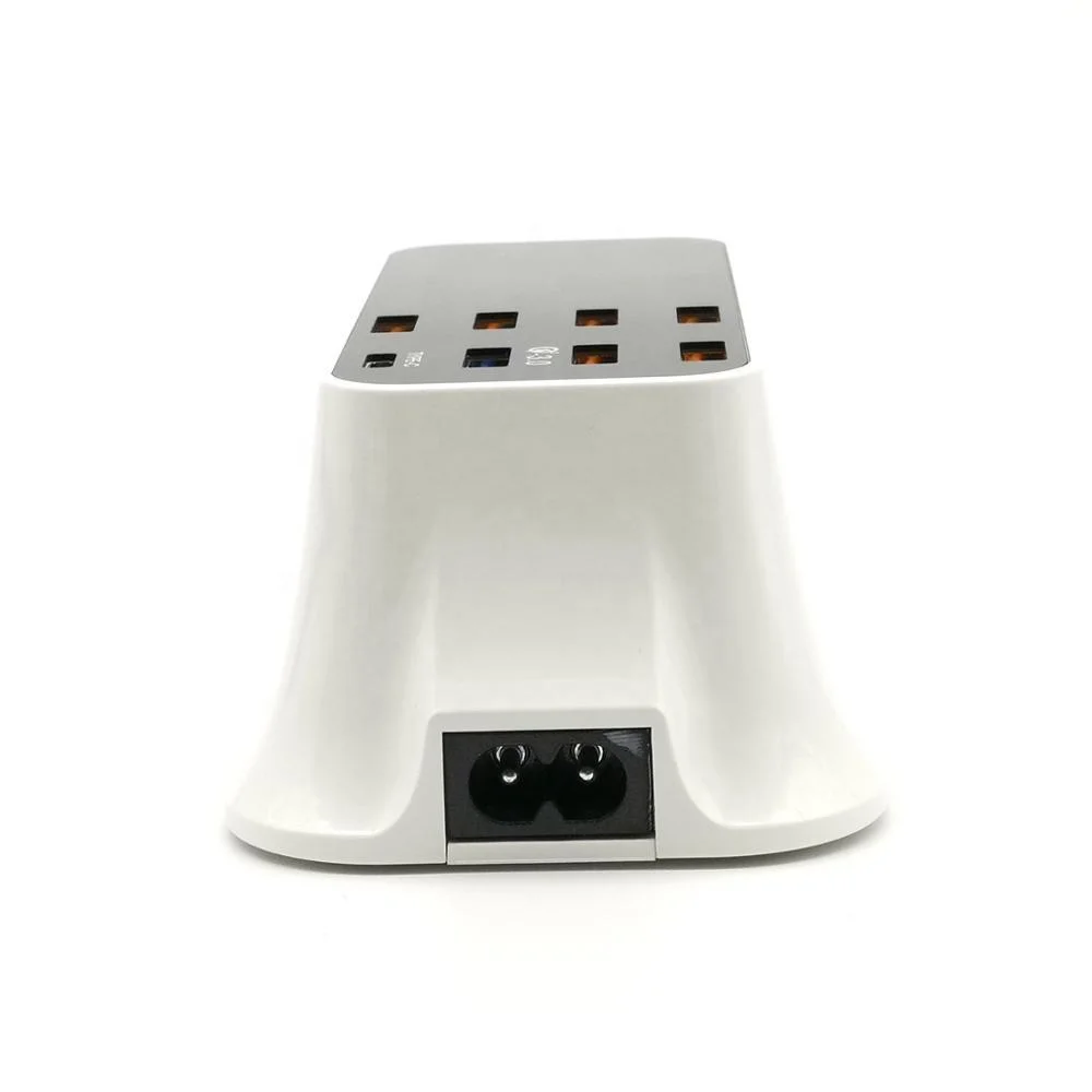 Vendre chaud multifonction 6 ports USB QC3.0 type-C charge rapide affichage LED chargeur USB pour téléphone portable.