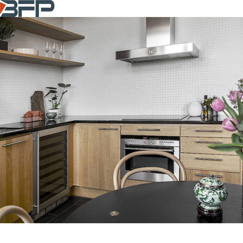 Apartment Kitchen Cupboard Wood Grain Melamine Kitchen Cabinets