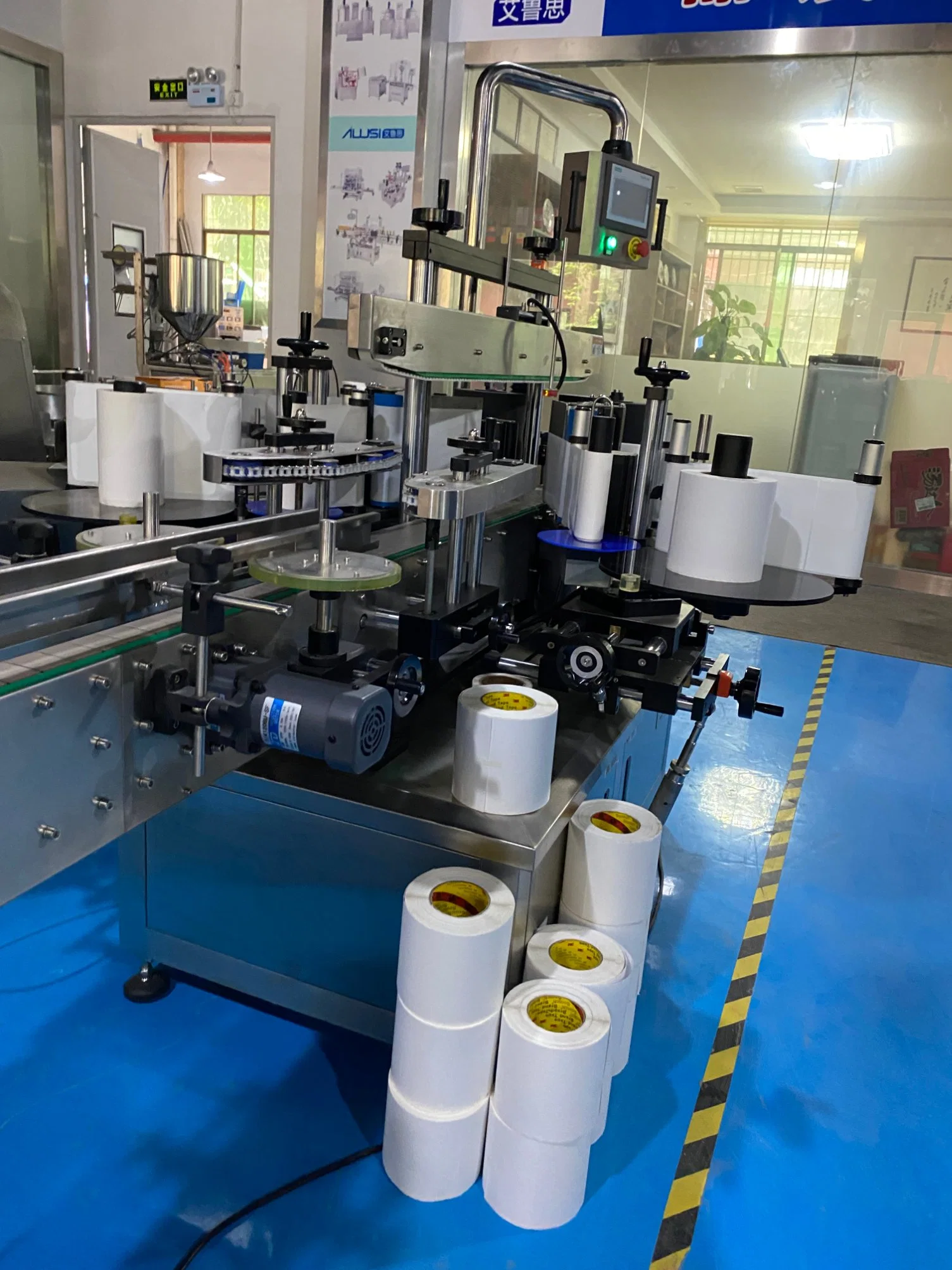 Automatic Flat Round Square Plastic Glass Bottle Adhesive Sticker Double Side Labeling Machine Price