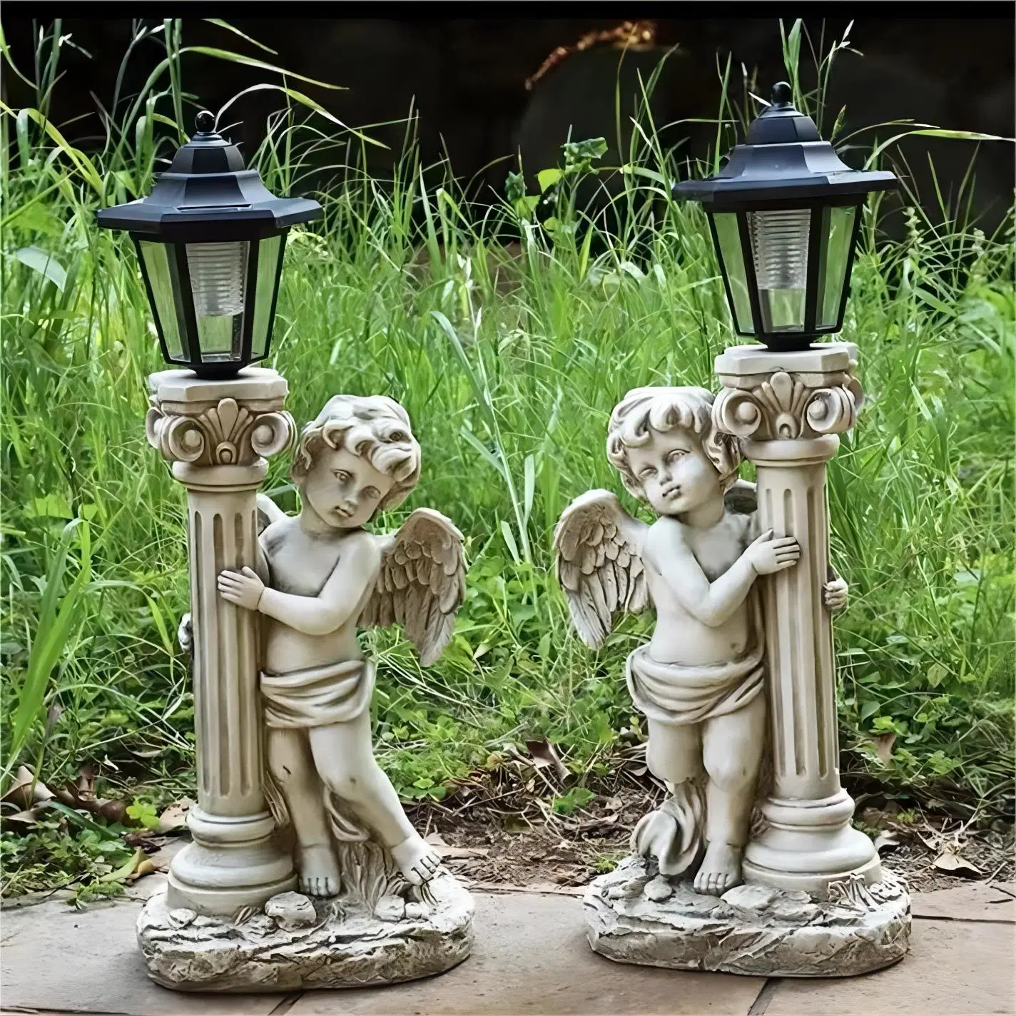 OEM Factory Customized IP44 Waterproof Solar Powered Garden Lamps Resin Garden Crafts LED Lighting Outdoor Lamp Solar Outdoor Lighting Manufacturer in China