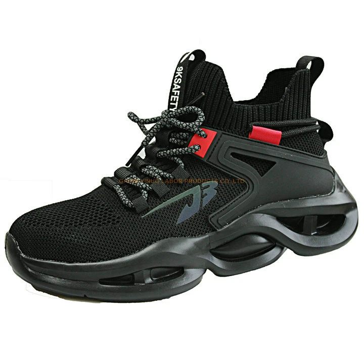 T282 Flyknit Upper Fashion Style Rubber Sole Steel Toe Men's Safety Work Shoes