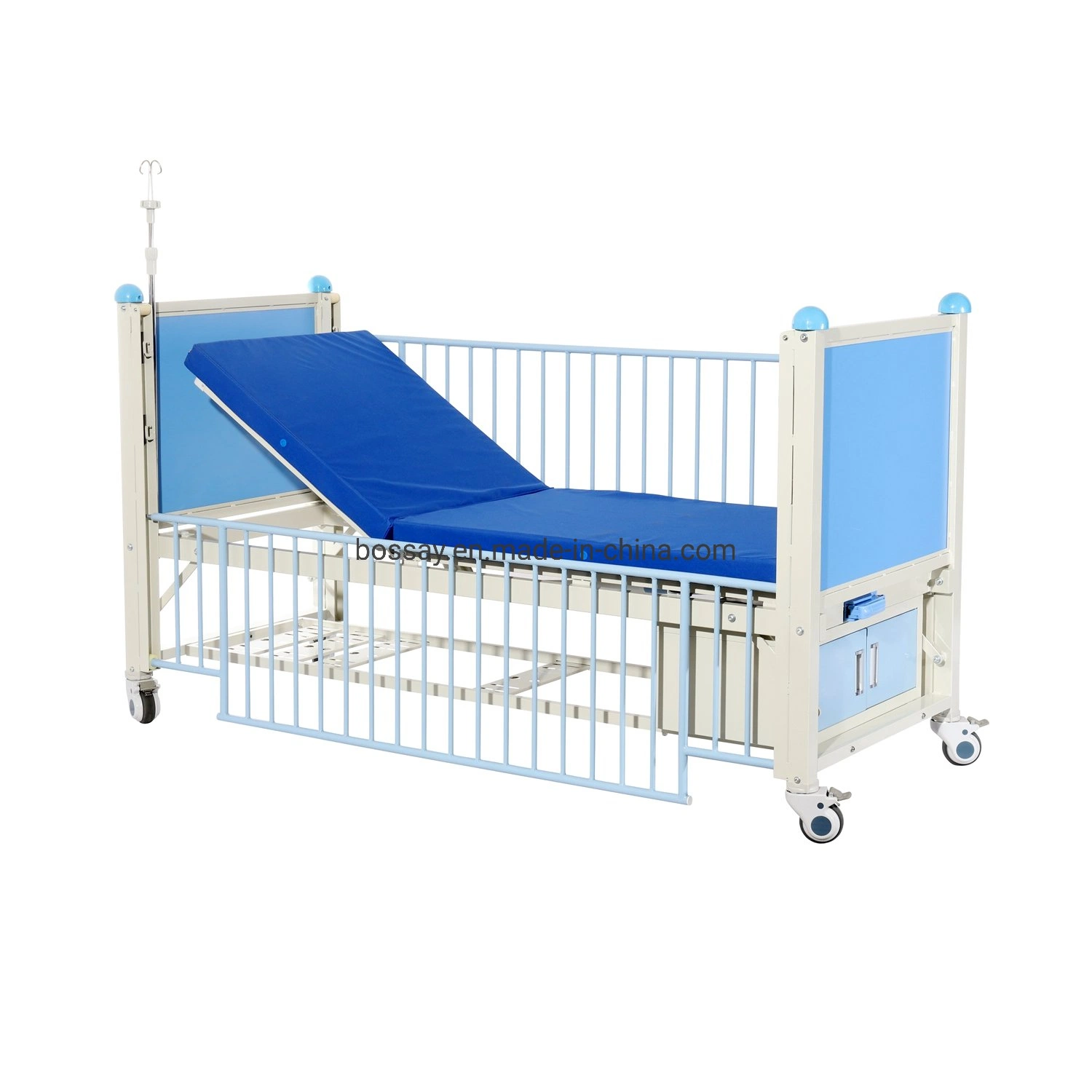 Manual Pediatric Bed with Central Brake System Hospital Crib