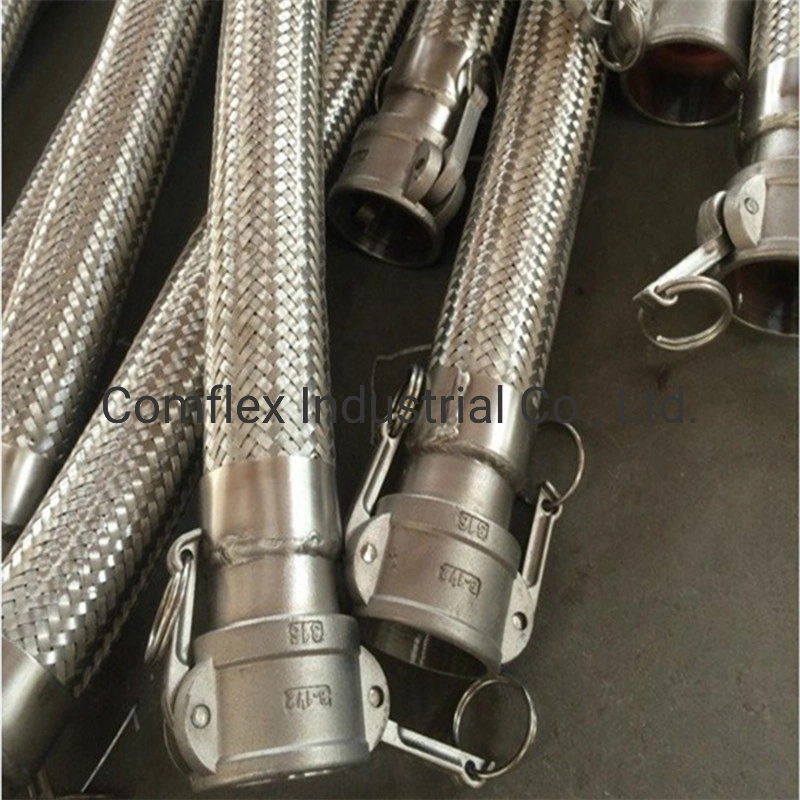 High quality/High cost performance Stainless Steel Corrugated Wire Braided Flexible Hose with Welded End Fittings