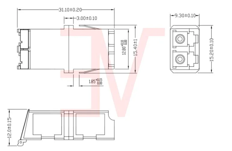 LC/APC Optische Dual-Core-Laseradapter mit geteiltem Ohrlos