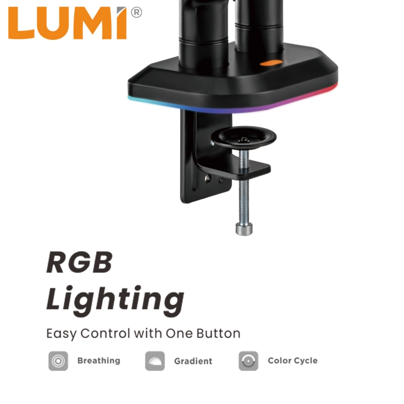 LUMI personalizado ajustable de movimiento completo de juegos de mesa de luz RGB con montaje en el monitor