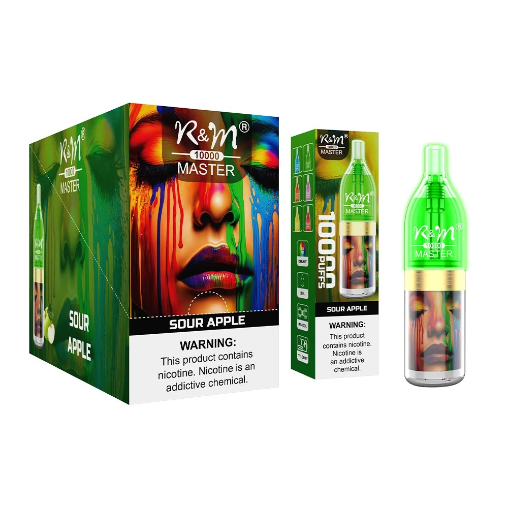 Nouvelle arrivée Mesh RGB 10K d'éclairage de la bobine de bouffées de R&amp;M Master Vape stylo jetable de gros