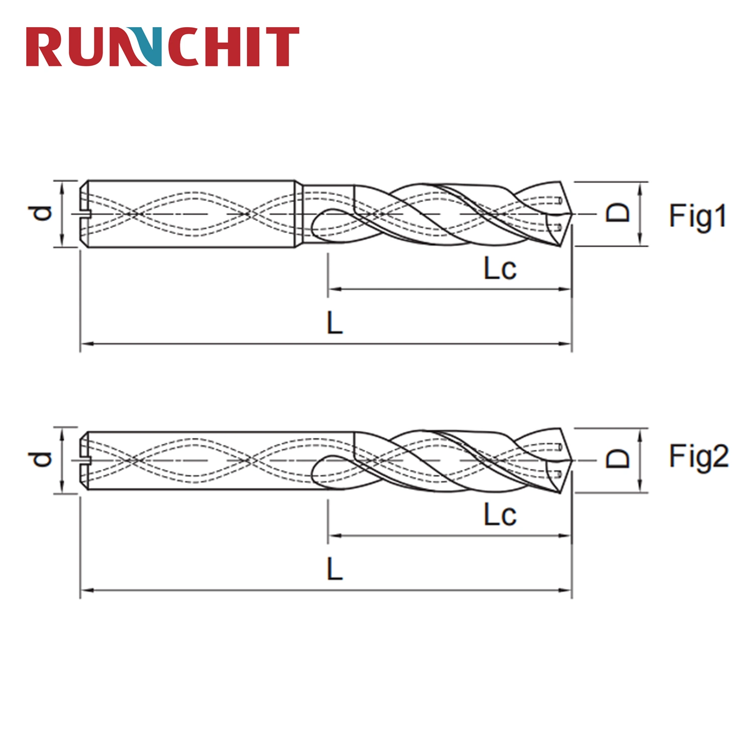 Paso de carburo de tungsteno Runchit Brocas de acero endurecido D6.1*53*L91*D8*2t (NHKB061)