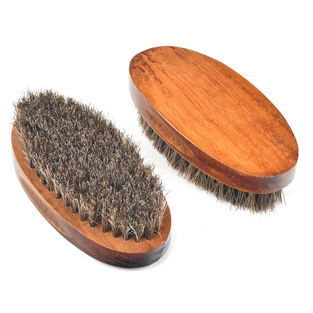 Wholesale/Supplier OEM 100% Horse Hair Wooden Shoe Brush Oval Shape Shoe Brush for Cleaning