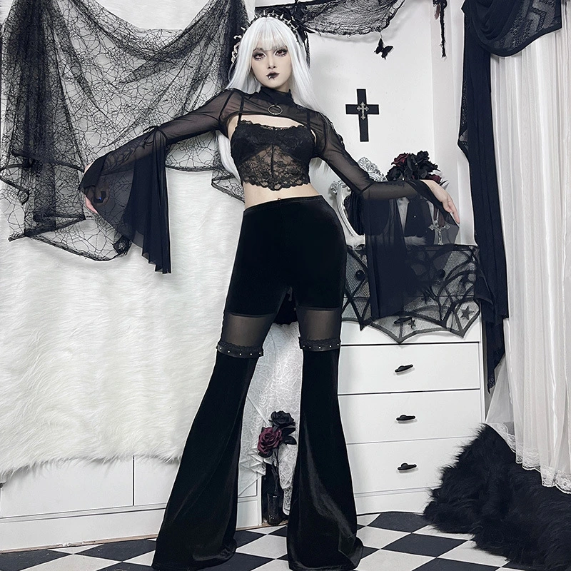 Lady Gothic Punk Black Trouser