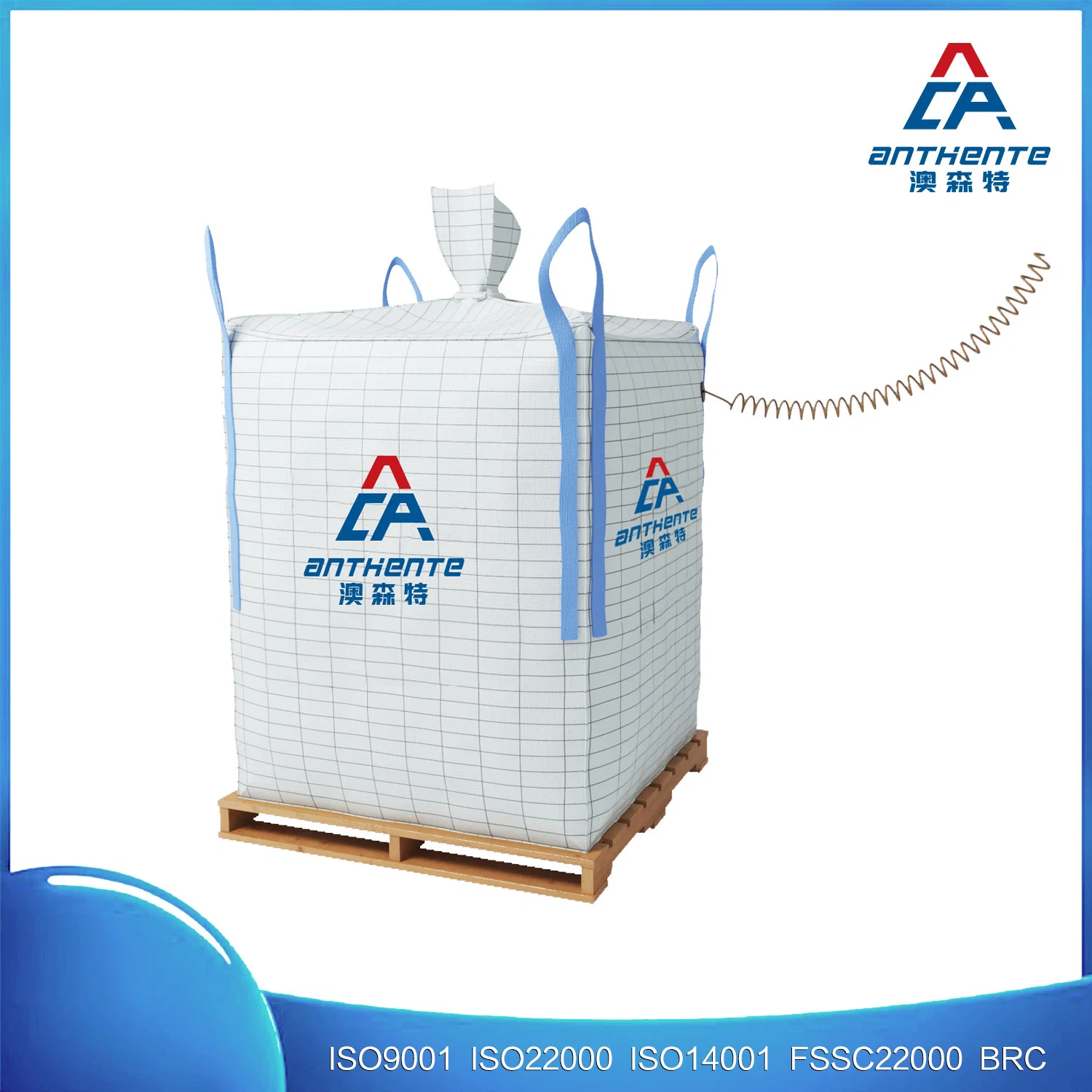 Anthente PP Woven Bulk Bag 1000kg 1500kg FIBC, Jumbo Big Bags, Plastic Big Bag