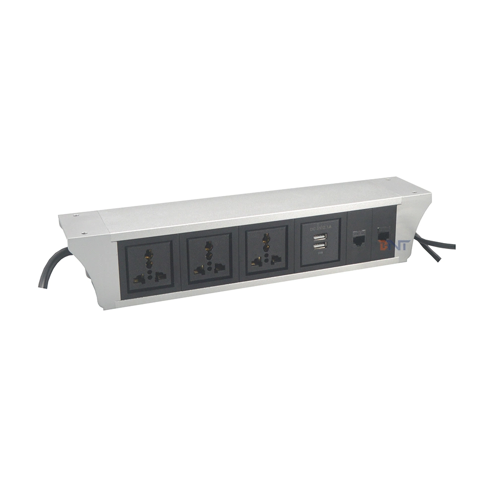 Office Hanging Desktop Power Center Socket with Double USB Charger Interfaces