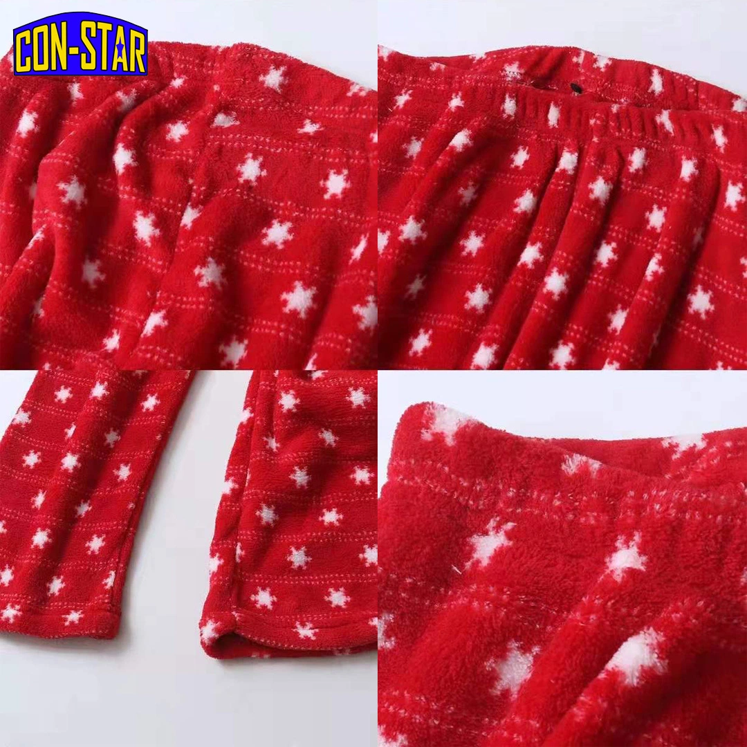 Full Printing Polyester Coral Fleece Winter Pajama Pants Pj Pants