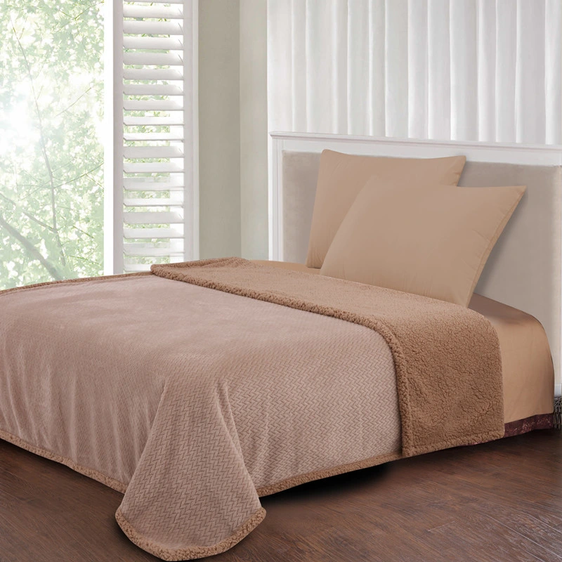 Couverture en polyester Ensemble de literie textile pour la maison Drap de lit Couverture Jacquard en flanelle Jeté de lit