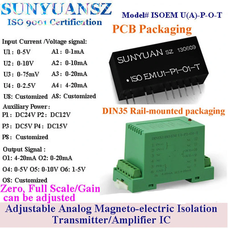 Isoem A4-P2-O2-T Zero/Gain Adjustable Electronic Component Isolation Transmitter Amplifier IC