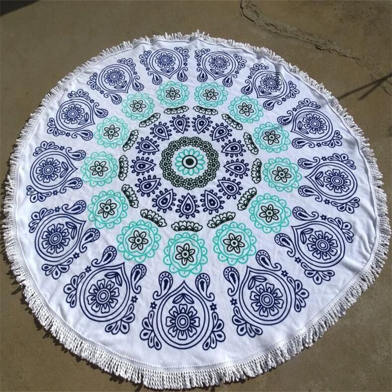 Großhandel/Lieferant 150 * 150cm Custom Printed Cotton Round Beach Handtuch auf Lager Für Werbeaktionen