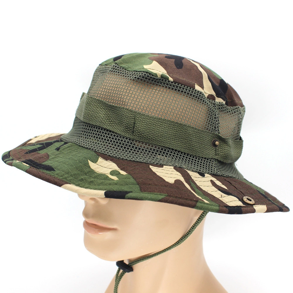 Hombres al por mayor combate Sol táctica caza Woodland Camuflage Bonnie Hat