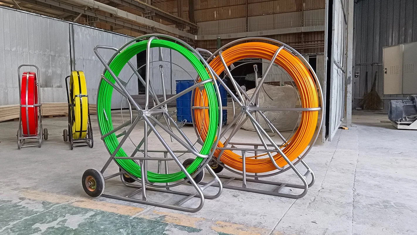 Fiber Snake Cable Rods Underground Cable Laying FRP Duct Rodders Copper Wire Drawing Head Conduit Duct Rodders