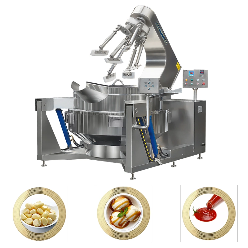 China Big Industrial Comercial Automático MultiPlanetário inclinação Curry Chili Mistura de pasta de feijão fazendo gás elétrico vapor Louisiana enchendo cozinhar Equipamento