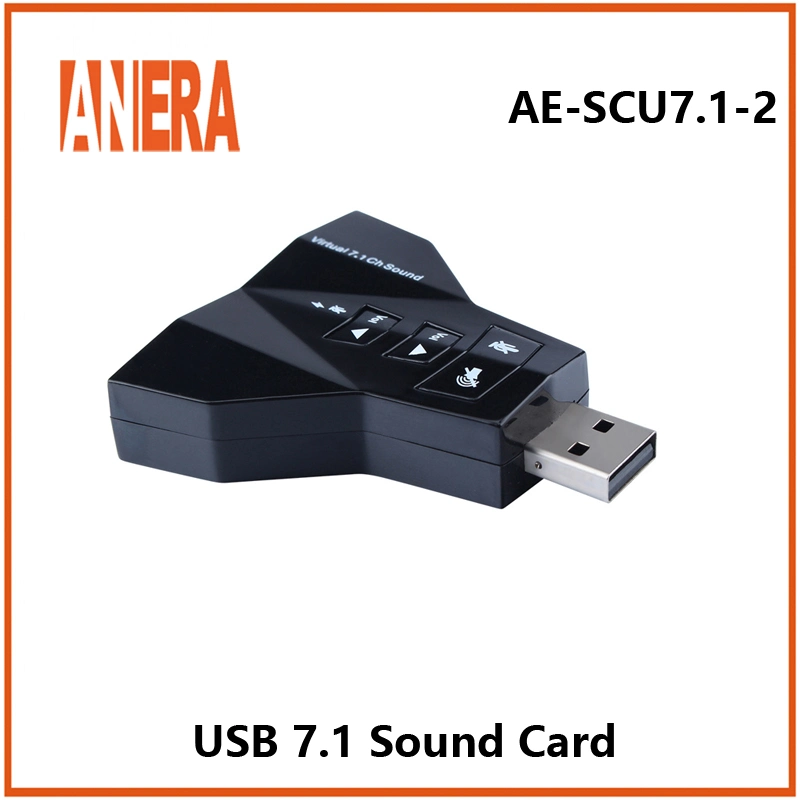 Anera Hot Selling Aircraft External Audio Adapter USB Sound Card with Stereo Virtual 7.1 Channel USB External Sound Card