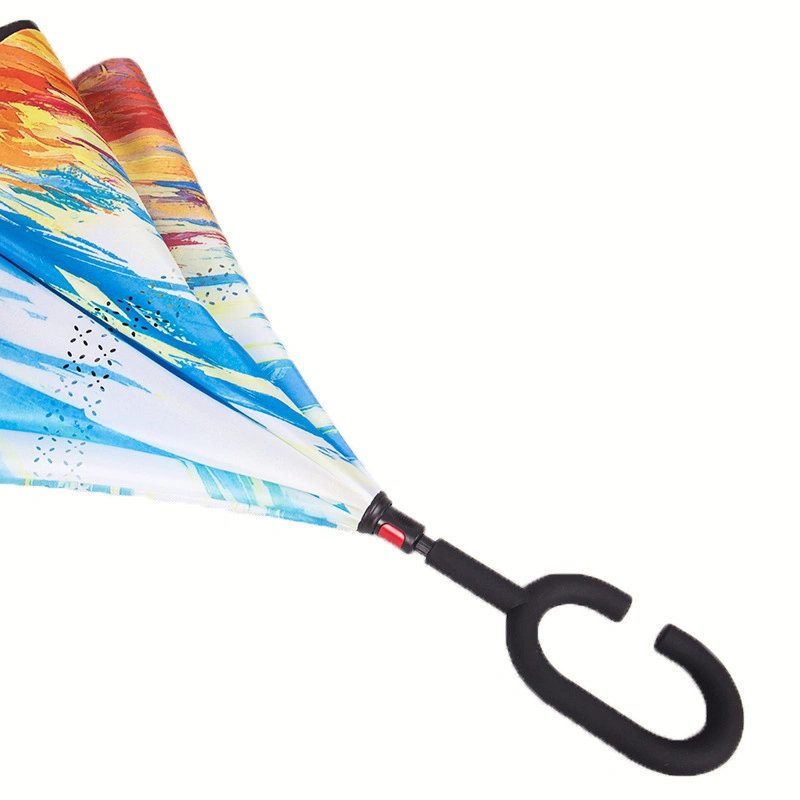 Custom Logo Reverse Umbrella Upside Down Double Layer Inverted Umbrella