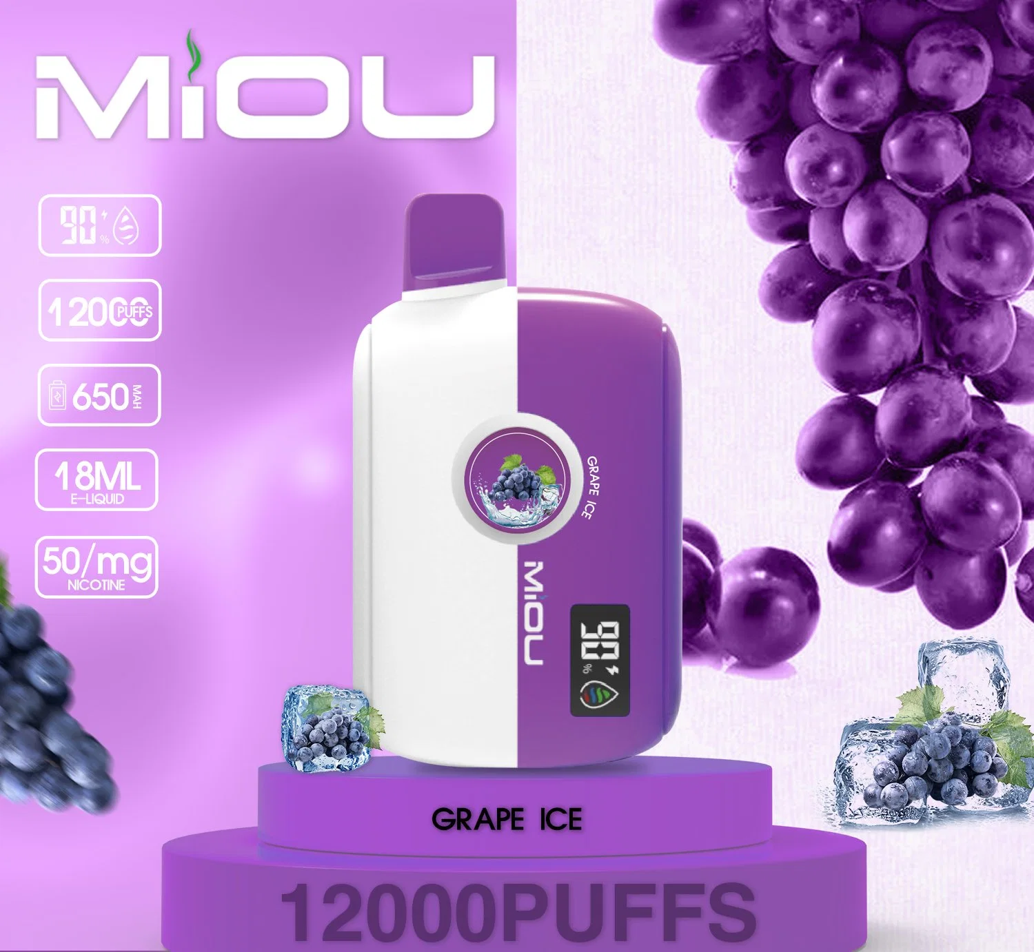 Горячие продажи Оптовая торговля Miou 12000puffe-Cigar экран дисплея Disposable/Chargeable Vape оптом I Vape перо