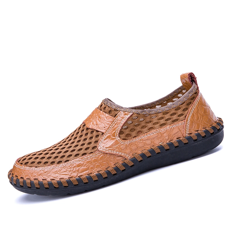 Estilo de vestimenta casual de buena calidad de los hombres zapatos Loafer malla