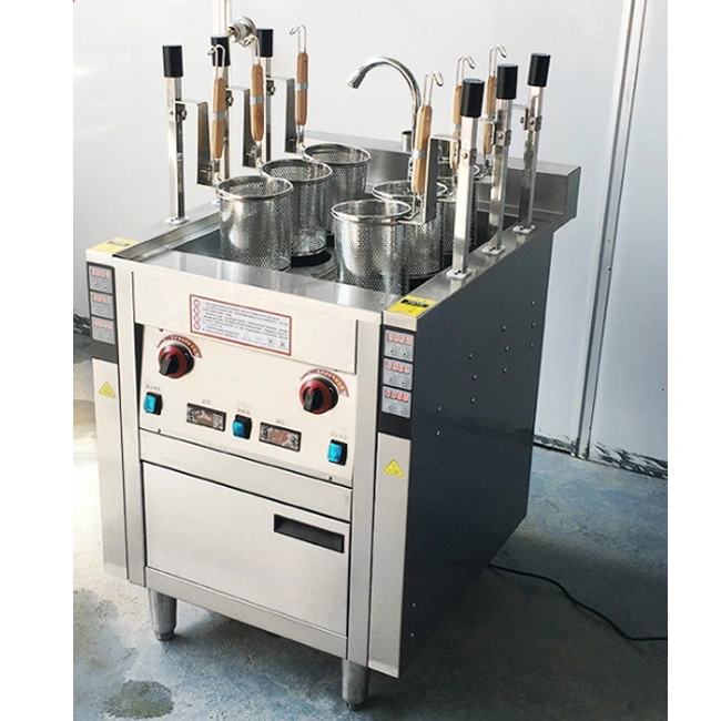 Panela vertical automática para panela caldeiras pasta comercial com Armário seis cestos, panela eléctrica Propane, panela eléctrica