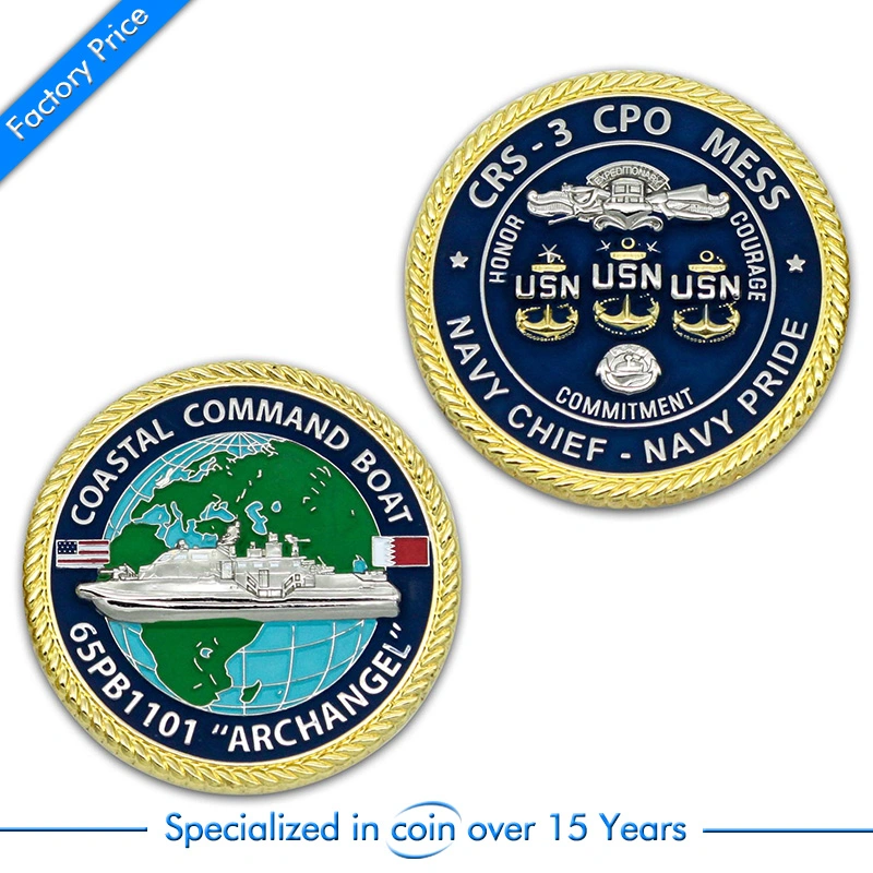 De forma personalizada 3D Anjo Logotipo Golden militares do exército / Polícia / Loja Desafio Coin como presente de promoção