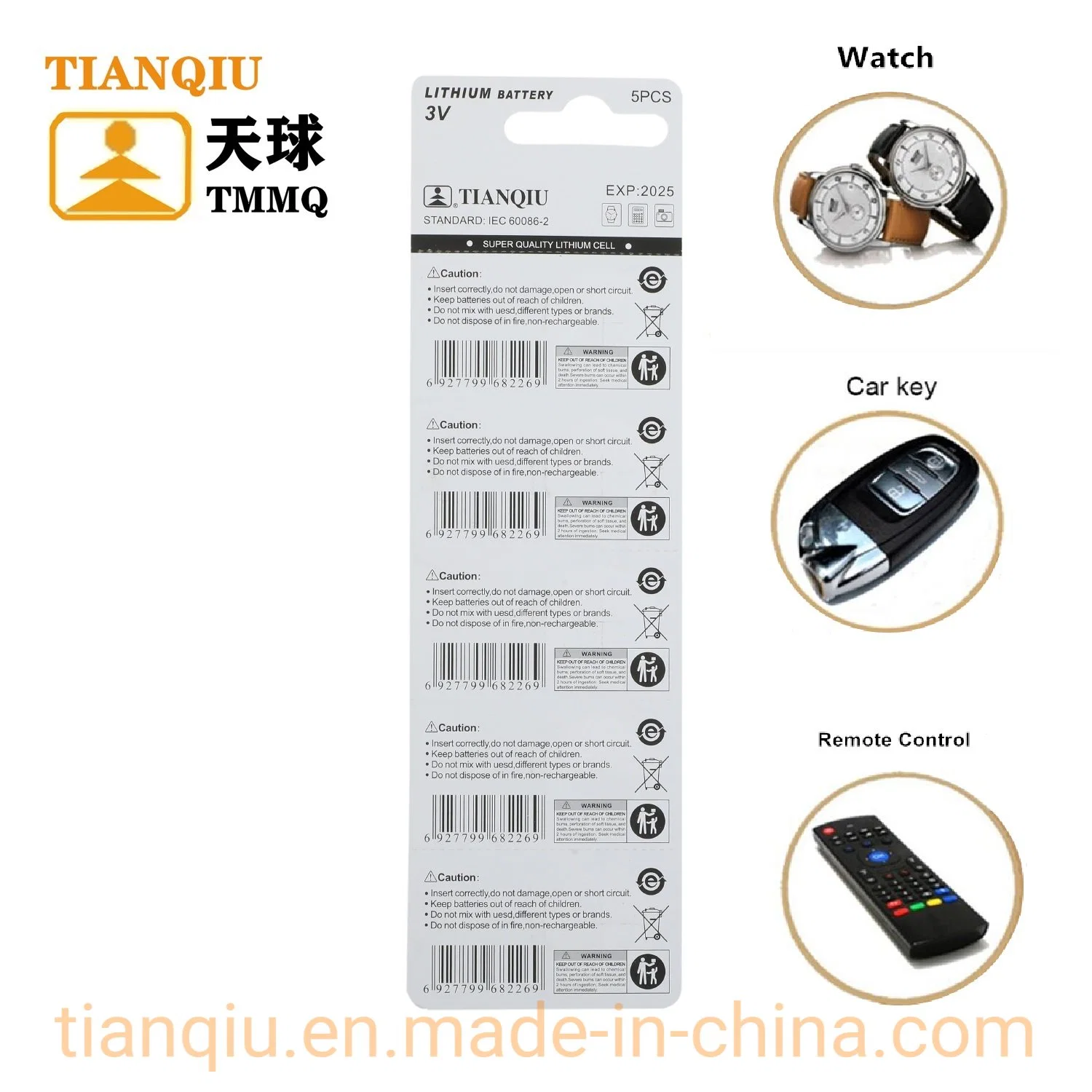 Pile bouton CR1220 Tianqiu Batterie Lithium 3 V de la batterie pile sèche pour regarder et les jouets Reloj Pilas Baterias cr2032 CR2025 CR2016 prix d'usine cr1632 CR1620